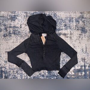 BDG Hooded Cropped Long Sleeve